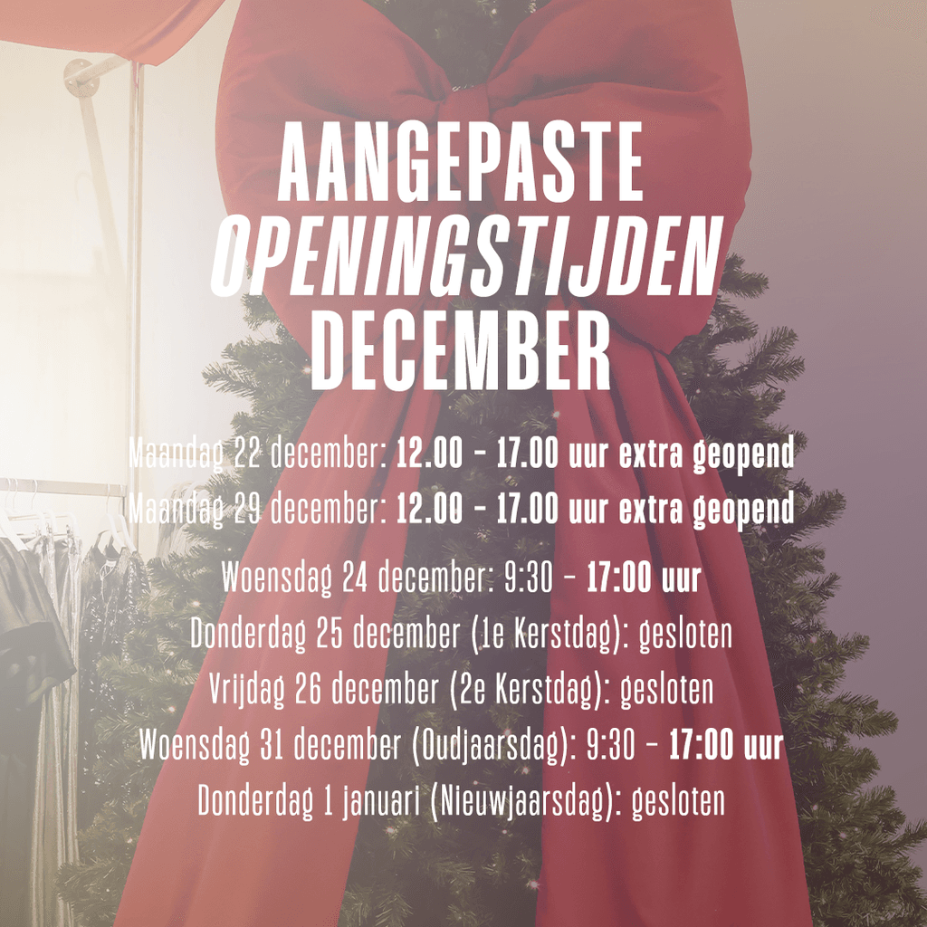 Aangepast openingstijden december